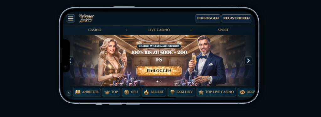 Capture d'écran de l'app WonderLuck Casino